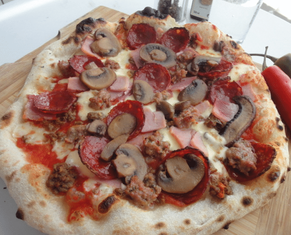 Ham and mushroom pizza Gloucester